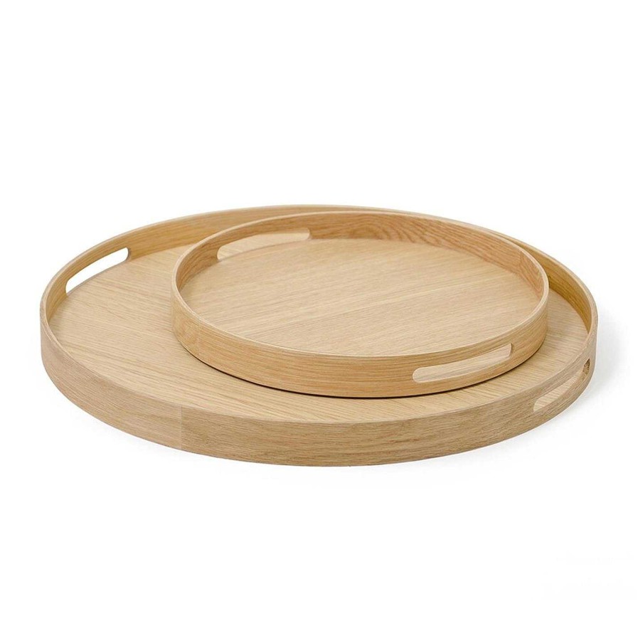 Wireworks Trays | Busboy Round Tray - Oak