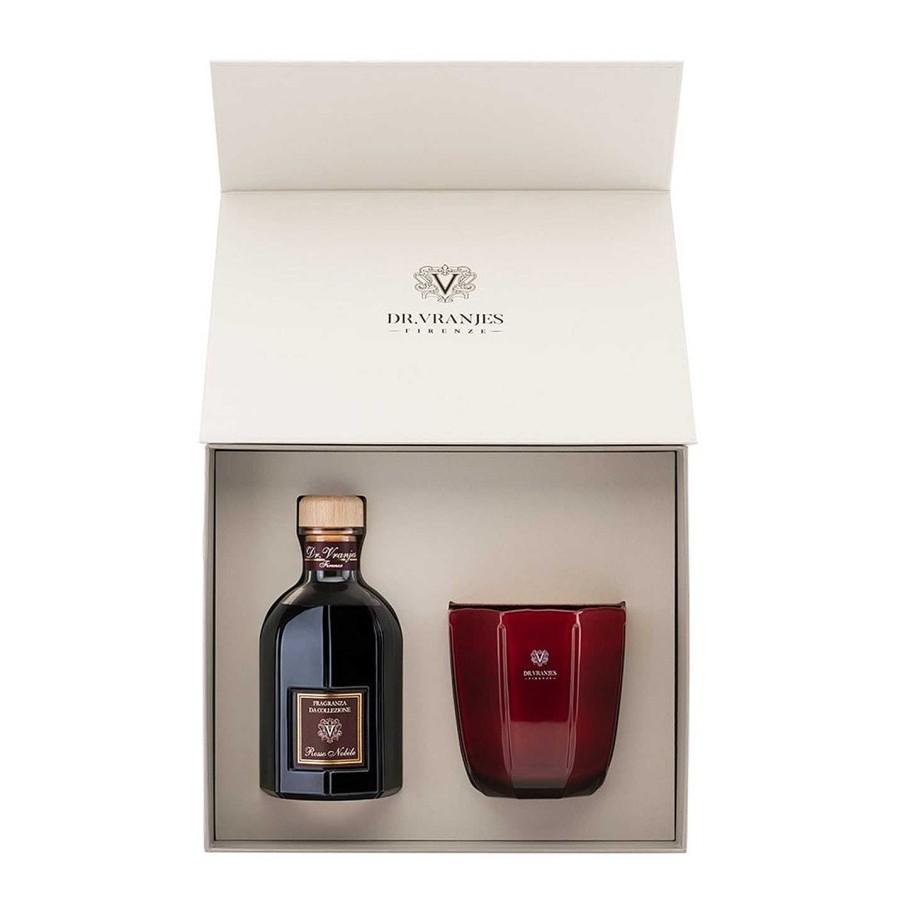 Dr Vranjes Firenze Reed Diffusers | Reed Diffuser And Candle Gift Set - Rosso Nobile