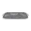 Kaymet Trays | Silver Metal Tray With Handles