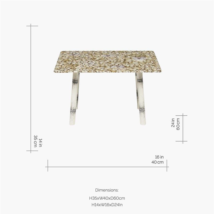 Fornasetti Side Tables | Foglie E Civette Table - 40X60Cm