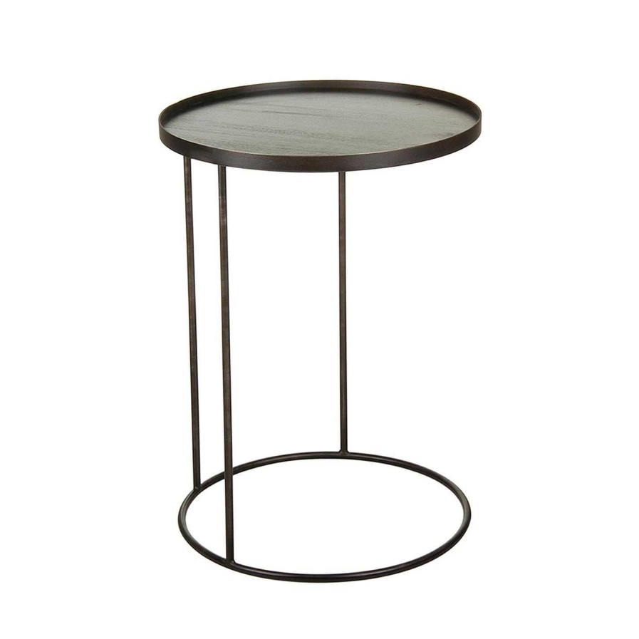 Ethnicraft Side Tables | Round Tray Table