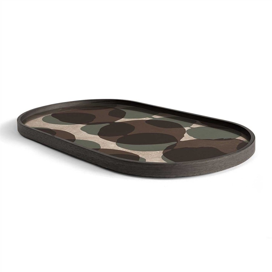 Ethnicraft Trays | Connected Dots Oblong Glass Tray