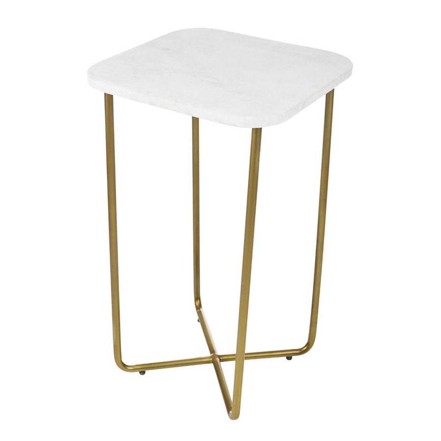 Luxe Side Tables | Cross Bottom Marble Table