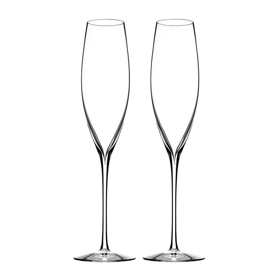 Waterford Champagne Flutes & Saucers | Elegance Champagne Classic Flutes - Set Of 2