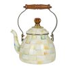 MacKenzie-Childs Kitchen Appliances | Parchment Check Enamel Tea Kettle