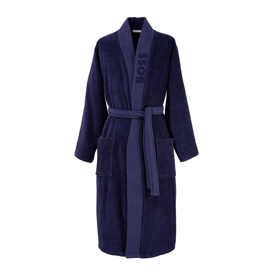 Boss Bathrobes & Dressing Gowns | Plain Kimono Navy