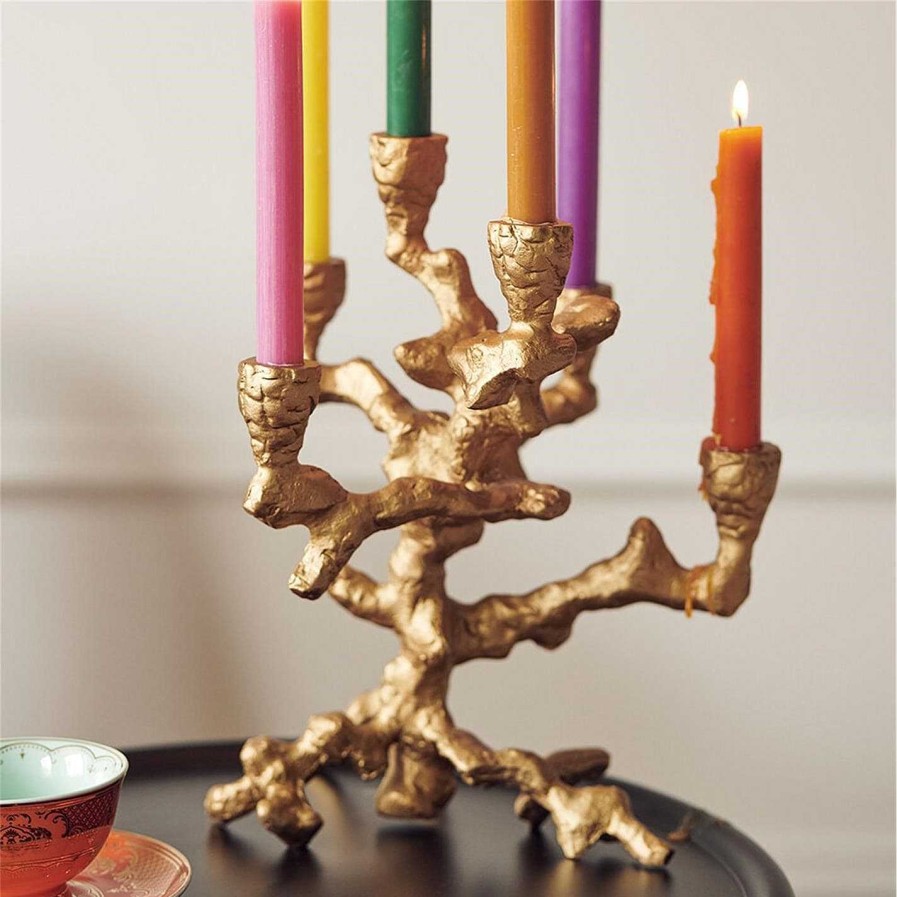 Pols Potten Candle Holders & Accessories | Apple Tree Candle Holder - Gold