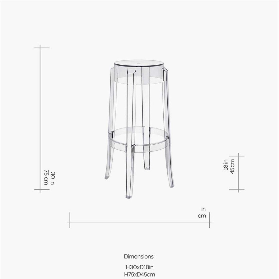 Kartell Bar Stools & Chairs | Charles Ghost Stool