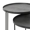 Ethnicraft Side Tables | Round Nesting Tray Table - Set Of 2