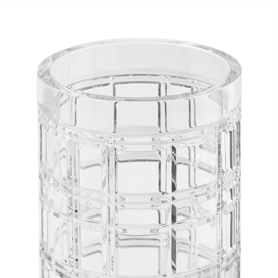 Ralph Lauren Home Wedding | Hudson Plaid Crystal Glass Vase - Clear