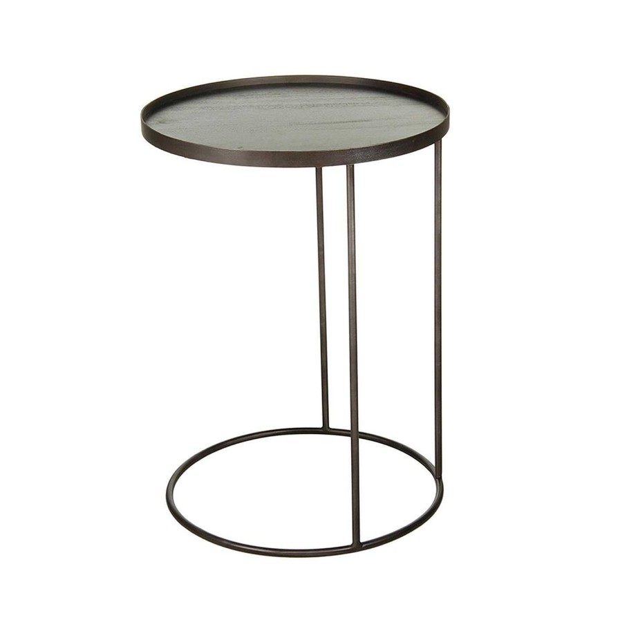 Ethnicraft Side Tables | Round Tray Table