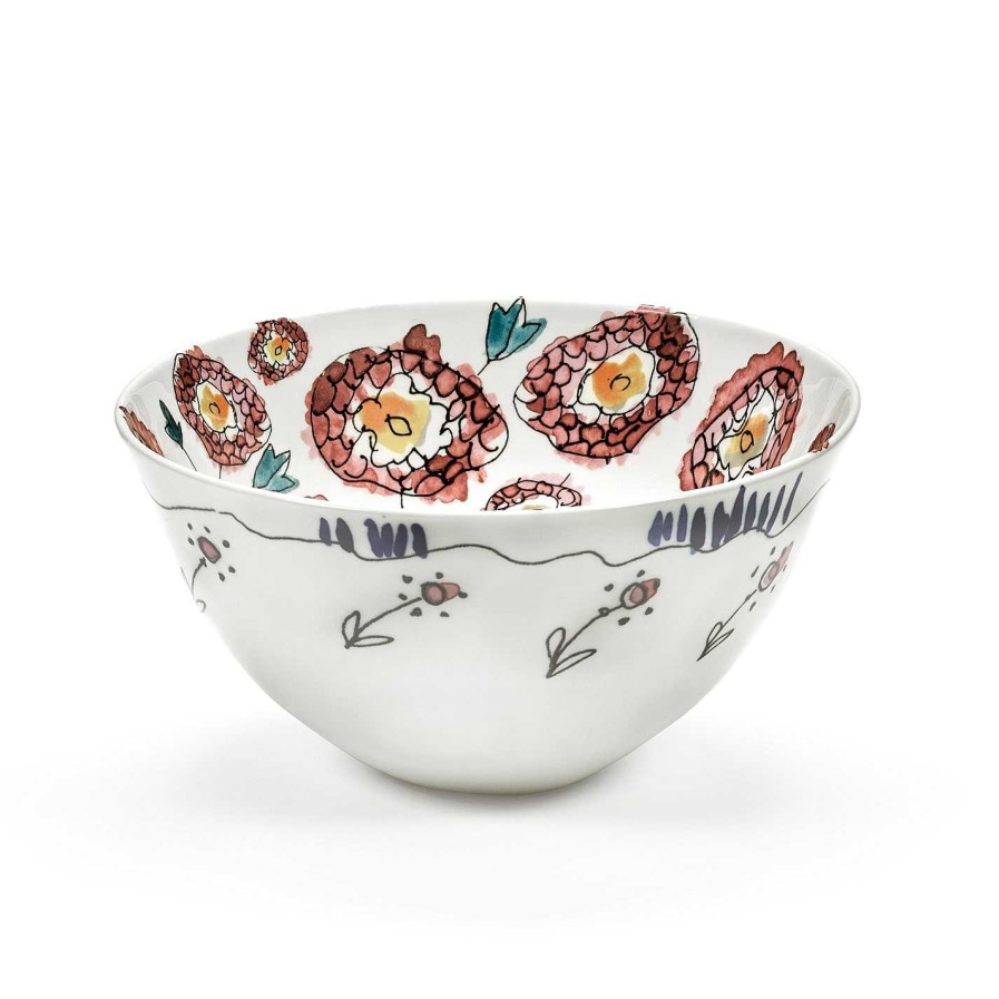 Serax Decorative Bowls & Dishes | Serax X Marni Anemone Milk Midnight Flowers Serving Bowl