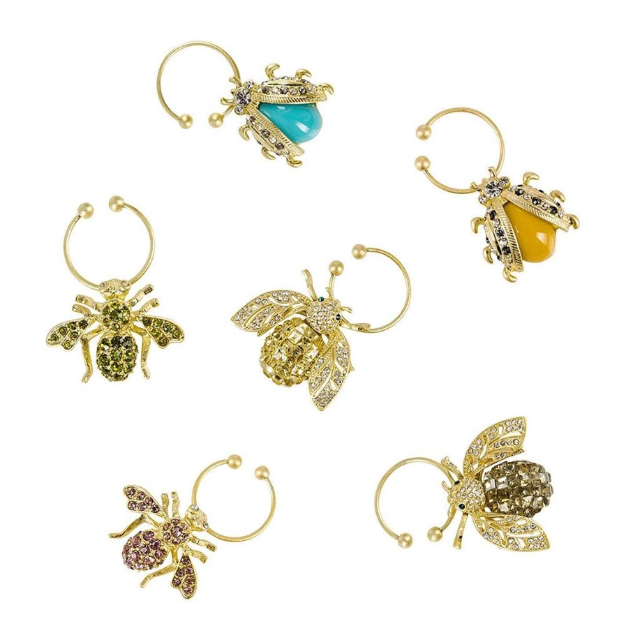 Joanna Buchanan Cocktail Glasses | Bedazzled Bee Wine Charm - Set Of 6