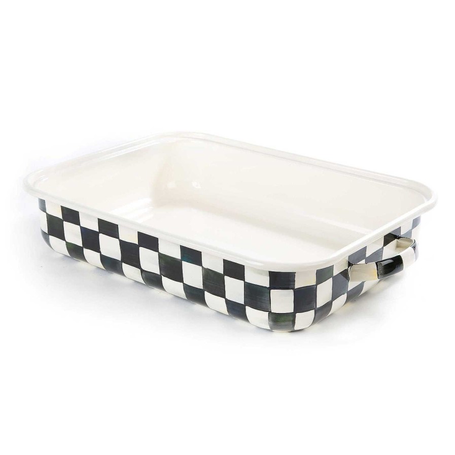 MacKenzie-Childs Pots & Pans | Courtly Check Enamel Roasting Pan With Rack