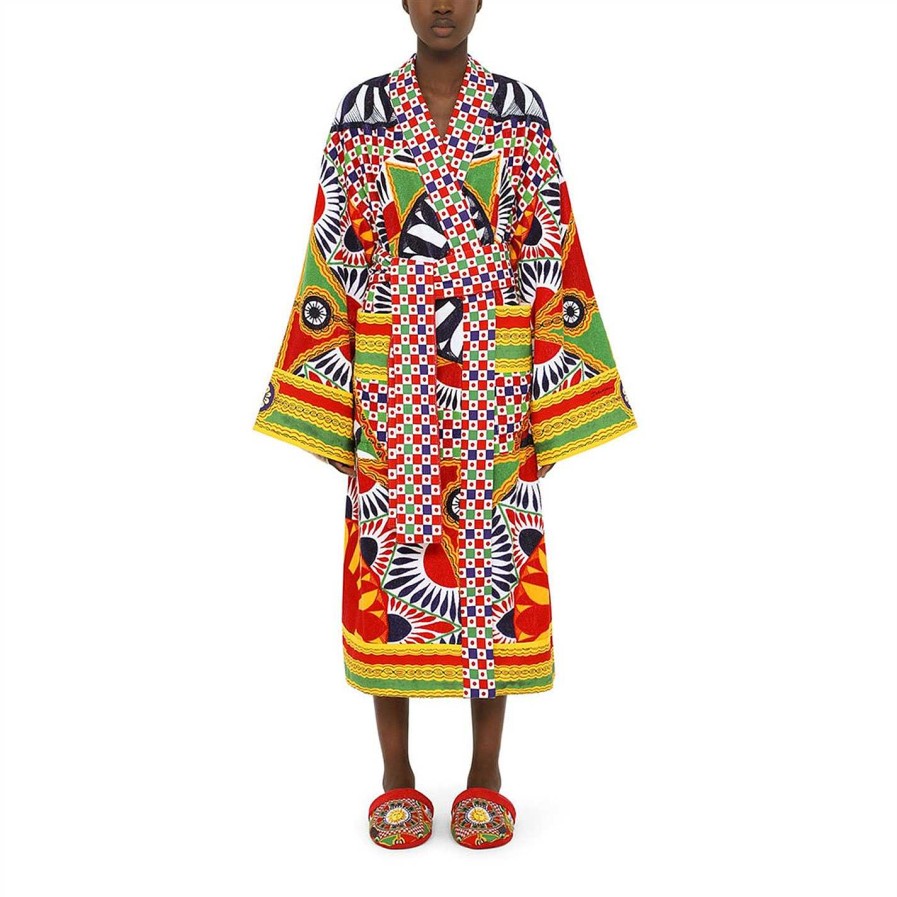 Dolce and Gabbana Casa Bathrobes & Dressing Gowns | Carretto Bathrobe - All Over Print