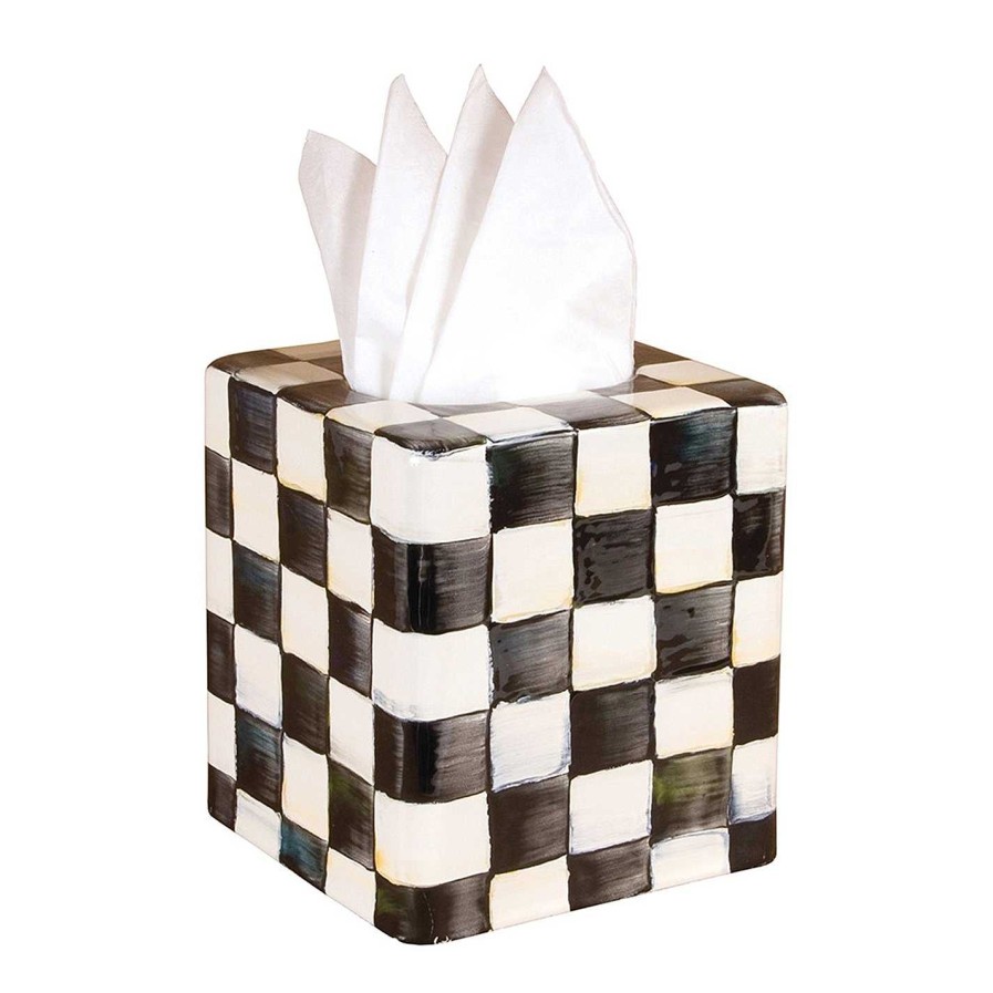 MacKenzie-Childs Tissue Boxes | Courtly Check Enamel Tissue Box